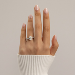 Load image into Gallery viewer, Diamond Engagement Ring 2.00 CT Oval and 0.45 CT Side Stones Pave Band in White, Yellow, Rose Gold