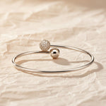 Load image into Gallery viewer, Diamond Bangle Bracelet, 1.14 Carats, Pave Set, White, Yellow, Rose Gold, Adjustable, Stackable Jewelry, Gift for Her