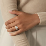 Load image into Gallery viewer, Diamond Three Stone Ring | Bezel Set Oval Cut 2 CT + 1 CT F+ VS+ | 14K Solid Gold Gold Jewelry for Bridal, Gift, Custom, Modern Style