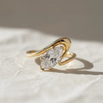 Load image into Gallery viewer, Marquise Lab Grown Diamond Solitaire Ring,14K Gold, Engagement Statement Jewelry, Curved Bypass Design, IGI Certified, Modern Elegant Gift Jwalin Jewels