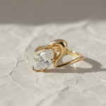 Load image into Gallery viewer, Marquise Lab Grown Diamond Solitaire Ring,14K Gold, Engagement Statement Jewelry, Curved Bypass Design, IGI Certified, Modern Elegant Gift Jwalin Jewels