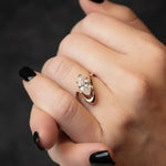 Load image into Gallery viewer, Marquise Lab Grown Diamond Solitaire Ring,14K Gold, Engagement Statement Jewelry, Curved Bypass Design, IGI Certified, Modern Elegant Gift Jwalin Jewels