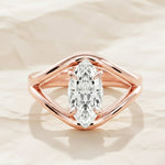 Load image into Gallery viewer, East West 1CT Marquise Cut Diamond Engagement Ring, Solitaire Marquise Ring 14K Solid Yellow Gold Ring Statement Ring