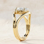 Load image into Gallery viewer, East West 1CT Marquise Cut Diamond Engagement Ring, Solitaire Marquise Ring 14K Solid Yellow Gold Ring Statement Ring