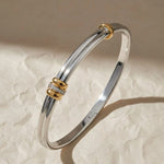 Load image into Gallery viewer, Bangle Bracelet, Statement Jewelry, Two Tone Diamond Bangle, Minimalist Bracelet, Vintage Jewelry, Stacking Bracelet, Bangles Jwalin Jewels