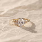 Load image into Gallery viewer, 2.0 CT Oval Lab-Grown Diamond Engagement Ring: Solid Gold Cluster Bridal Ring