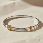 Load image into Gallery viewer, Bangle Bracelet, Statement Jewelry, Two Tone Diamond Bangle, Minimalist Bracelet, Vintage Jewelry, Stacking Bracelet, Bangles Jwalin Jewels