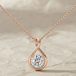 Load image into Gallery viewer, Round Diamond Necklace, Dainty Necklace, Gold Necklace, Layering Necklace, Gift for her, Diamond Pendant, Anniversary Gift Jwalin Jewels