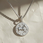 Load image into Gallery viewer, Gold Horse Pendant Necklace | Zodiac Horse Charm 14K Solid Gold | Equestrian Jewelry, Lucky Talisman, Celestial Amulet