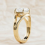 Load image into Gallery viewer, Split Shank Emerald Cut Diamond Engagement Ring: 14K Yellow Gold Wedding Ring, Proposal Ring, Emerald Promise Ring, Anniversary Gift