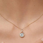 Load image into Gallery viewer, Round Diamond Necklace, Dainty Necklace, Gold Necklace, Layering Necklace, Gift for her, Diamond Pendant, Anniversary Gift Jwalin Jewels