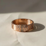 Load image into Gallery viewer, Lab Grown Diamond Cuff Ring, 14K Solid Gold, Pave & Prong Setting, Stackable, Bridal, Promise, Trendy Statement Jewelry for Women Jwalin Jewels