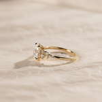 Load image into Gallery viewer, 2.0 CT Oval Lab-Grown Diamond Engagement Ring: Solid Gold Cluster Bridal Ring