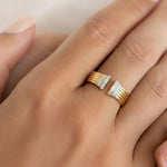 Load image into Gallery viewer, Lab Grown Diamond Cuff Ring, 14K Solid Gold, Pave & Prong Setting, Stackable, Bridal, Promise, Trendy Statement Jewelry for Women Jwalin Jewels