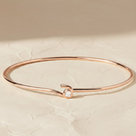 Load image into Gallery viewer, Diamond Cuff Bracelet,14K Solid Gold, Wave Bezel Setting, Modern Open Bangle, Certified Fine Jewelry, Anniversary Gift, Daily Wear