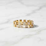 Load image into Gallery viewer, 14K Solid Gold Princess Cut Diamond Eternity Band, Lab-Grown IGI Certified