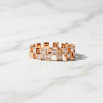 Load image into Gallery viewer, 14K Solid Gold Princess Cut Diamond Eternity Band, Lab-Grown IGI Certified