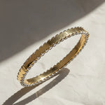 Load image into Gallery viewer, 14k Gold Stitched Bangle Bracelet, Chunky Design, Hinged Closure, Gold and White Gold, Elegant Stacking Jewelry, Gift for Girlfriends Jwalin Jewels