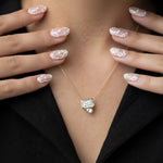 Load image into Gallery viewer, Bezel Set Emerald Cut Lab Grown Diamond Pendant Necklace: 14k Gold, IGI Certified Jwalin Jewels