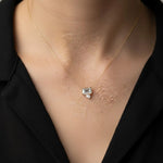 Load image into Gallery viewer, Bezel Set Emerald Cut Lab Grown Diamond Pendant Necklace: 14k Gold, IGI Certified Jwalin Jewels