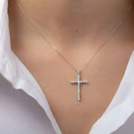Load image into Gallery viewer, Diamond Cross Necklace Jwalin Jewels