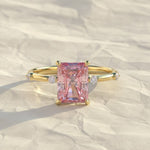 Load image into Gallery viewer, IGI Certified 2.00 Carats Pink Radiant Cut Lab Grown Diamond Engagement Ring, Radiant Shape Diamond Wedding Ring, 14k Gold Jewelry For Her