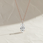 Load image into Gallery viewer, 1.50ct Marquise Cut Lab Grown Diamond Pendant Necklace, 9K-18K Gold, Solitaire Prong Set, Gift for Her, Layering Dainty Gold Necklace