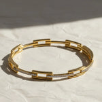 Load image into Gallery viewer, Diamond Gold Bangle Bracelet, 14K White, Yellow, Rose Gold, Pave Set, 0.27cts Lab Grown Diamonds, Modern Geometric Jewelry for Women, Gift Jwalin Jewels