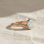 Load image into Gallery viewer, 1.00 Ctw Round Lab Diamond Ring, 14k Gold S Shape Setting, Unique Solitaire Engagement Ring Jwalin Jewels