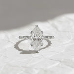 Load image into Gallery viewer, Marquise Diamond Engagement Ring Genuine Lab Grown Diamond Anniversary Ring Unique Proposal Ring for Her Six Claw Prong Setting Ring Gift Jwalin Jewels