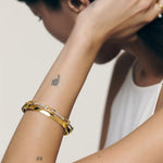 Load image into Gallery viewer, Diamond Gold Bangle Bracelet, 14K White, Yellow, Rose Gold, Pave Set, 0.27cts Lab Grown Diamonds, Modern Geometric Jewelry for Women, Gift Jwalin Jewels