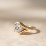 Load image into Gallery viewer, 2.00 Carat IGI Certified F Color VS1 Clarity Round Brilliant Ideal Cut Lab Grown Diamond Solitaire Ring, Bezel Set 14k Gold