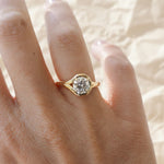 Load image into Gallery viewer, 2.00 Carat IGI Certified F Color VS1 Clarity Round Brilliant Ideal Cut Lab Grown Diamond Solitaire Ring, Bezel Set 14k Gold