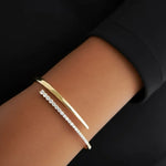 Load image into Gallery viewer, Diamond Bangle Bracelet 1ct, 14K Cross Over Bangle, Graduating Diamond Bracelet, Diamond Gold Bracelet Bangle, Ladies Bracelet Bangle Jwalin Jewels