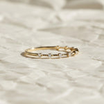 Load image into Gallery viewer, Lab Grown Diamond Eternity Ring, 14k Gold Thin Wedding Band, Stackable Bridal Jewelry, F+ VS+ Round Diamonds, Anniversary Gift Jwalin Jewels