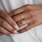 Load image into Gallery viewer, Lab Grown Diamond Eternity Ring, 14k Gold Thin Wedding Band, Stackable Bridal Jewelry, F+ VS+ Round Diamonds, Anniversary Gift Jwalin Jewels