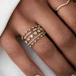 Load image into Gallery viewer, Lab Grown Diamond Eternity Ring, 14k Gold Thin Wedding Band, Stackable Bridal Jewelry, F+ VS+ Round Diamonds, Anniversary Gift Jwalin Jewels