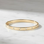 Load image into Gallery viewer, Flush Set Diamond Bangle Bracelet - 0.49 Carat Weight VS1 Diamonds. 14K Yellow Gold Diamond Bangle Bracelet: Flush Set Multi Shape Cut Stone