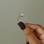 Load image into Gallery viewer, Emerald Half Bezel Lab Grown Diamond Engagement Ring, 1 to 3 CT Lab Created, Wedding Ring, Anniversary Gift, Solitaire Diamond Ring for her