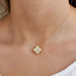 Load image into Gallery viewer, Diamond Clover Necklace, 12 Lab Grown Diamonds, Gold Pendant, Dainty Layering Necklace, Bridesmaid Gift, Delicate Everyday Jewelry