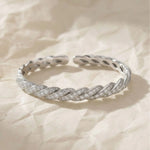 Load image into Gallery viewer, Diamond Twist Bangle, 14k 18k Solid Gold, Diamond Accents, Twisted Rope Bracelet, Minimalist Jewelry, Subtle Elegance, Modern Design Jwalin Jewels