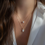 Load image into Gallery viewer, 1.50ct Marquise Cut Lab Grown Diamond Pendant Necklace, 9K-18K Gold, Solitaire Prong Set, Gift for Her, Layering Dainty Gold Necklace