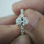 Load image into Gallery viewer, oval cut Engagement Ring 2.00 CT Oval with Side Round & Marquise Stones in 14K Solid Gold, IGI - SGL Certified, Wedding Ring for Women Jwalin Jewels