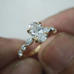 Load image into Gallery viewer, oval cut Engagement Ring 2.00 CT Oval with Side Round & Marquise Stones in 14K Solid Gold, IGI - SGL Certified, Wedding Ring for Women Jwalin Jewels