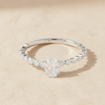 Load image into Gallery viewer, Diamond Engagement Ring, Oval & Round Cut, 0.95 CT, 14K Solid Gold, Ethical Lab Diamond, VS+ Clarity, White Gold, Customizable