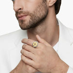 Load image into Gallery viewer, Nautical Compass Ring, Bezel Set Lab Grown Diamond, Two Tone Gold Signet Ring, Maritime Jewelry, Adventure Gift for Him,Men's Statement Ring Jwalin Jewels