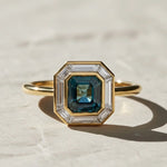 Load image into Gallery viewer, 14K Gold Square Emerald Solitaire Ring | Emerald Cut Wedding Ring | Handmade Engagement Ring | Gift for Her, Proposal, Bridal Jewelry Jwalin Jewels