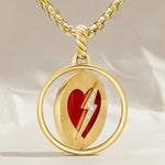 Load image into Gallery viewer, Gold Amulet Necklace with Hummingbird Pendant, Lab Grown Diamonds, Pave Set, Symbolic Jewelry, Gift for Mom, Luxury Talisman Necklace Jwalin Jewels