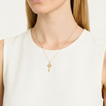 Load image into Gallery viewer, 14K Gold Diamond Diary Key Pendant, Key Necklace, Skeleton Key Charm, Key Charm, Diamond Charm, Lab Grown Diamond, 14k Gold, Unique Key