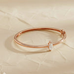 Load image into Gallery viewer, 14K Gold Marquise Lab Grown Diamond Bangle Bracelet 0.70 Carat, Minimal Dainty Jewelry Gift for Her, Fine Gold Jewelry Jwalin Jewels